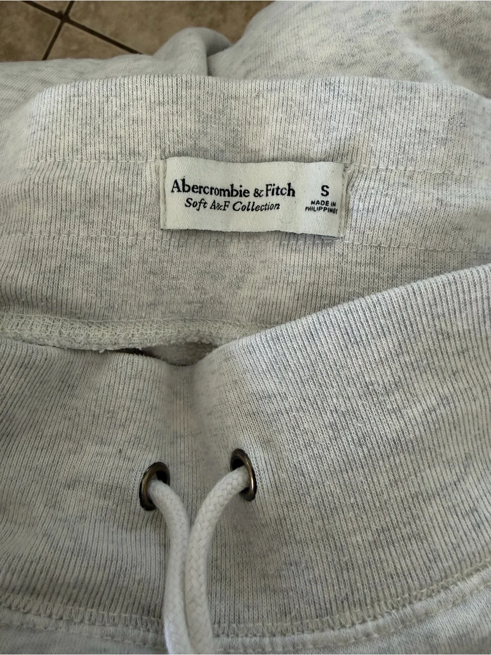 Abercrombie & Fitch Light Gray Drawstring Joggers